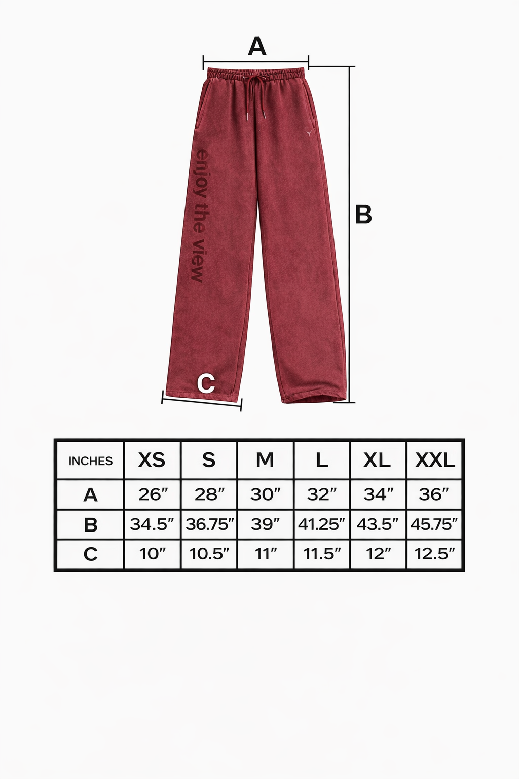ENJOY THE VIEW SWEATS (CRIMSON)