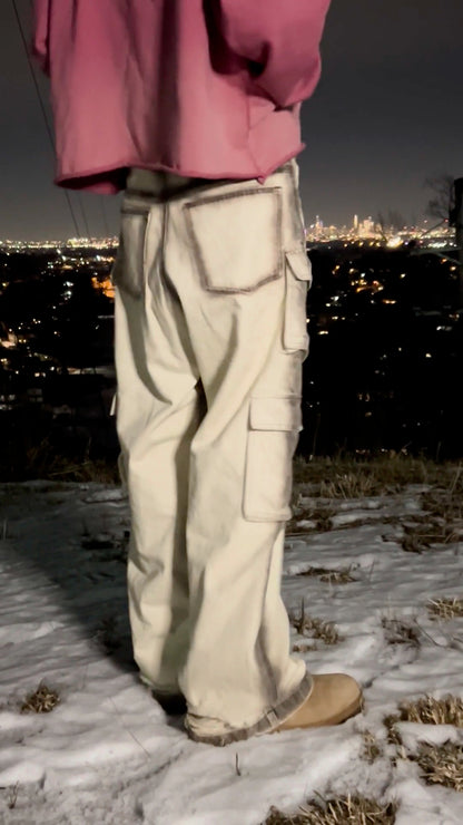 DIRTY CARGO DENIM (MOCHA/CREAM)